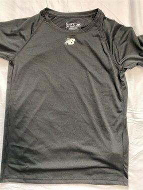 New Balance Black Short-Sleeve Athletic Tee with White Logo